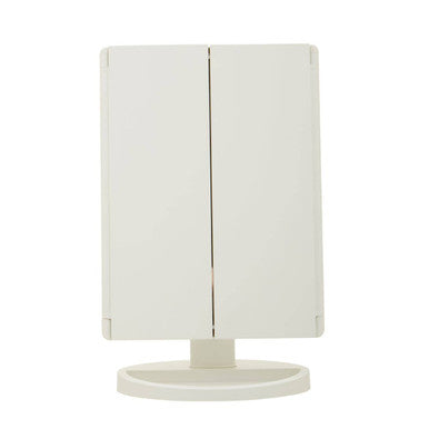 Cassini Tri Fold White LED Table Mirror