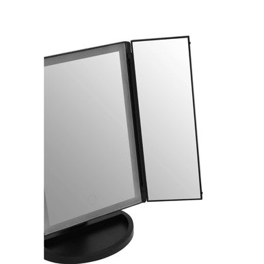 Cassini Tri Fold Border Black Table Mirror