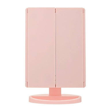 Cassini Tri Fold Border Pink Table Mirror
