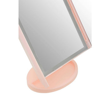Cassini Tri Fold Pink LED Table Mirror