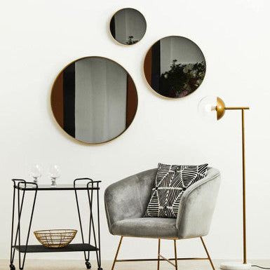 Small Gold Finish Wall Mirror | Cindy