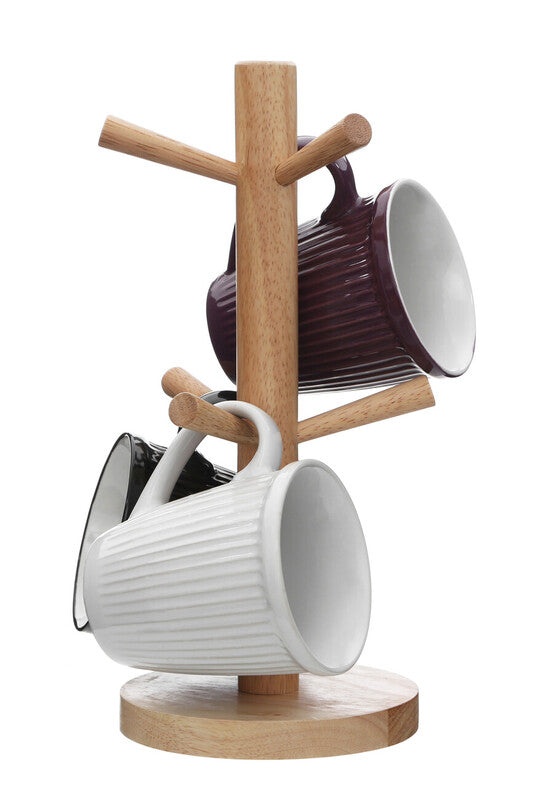 Soka Rubberwood 6 Cup Mug Tree