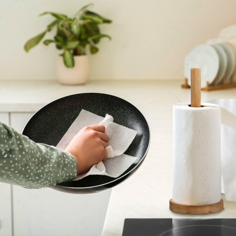 Soka Rubberwood Kitchen Roll Holder