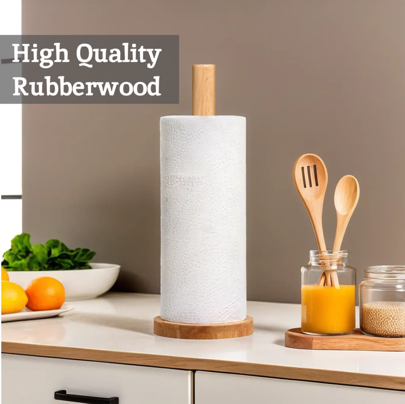 Soka Rubberwood Kitchen Roll Holder