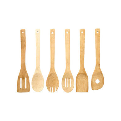 Aleki Natural Bamboo 6 Piece Kitchen Utensil Set