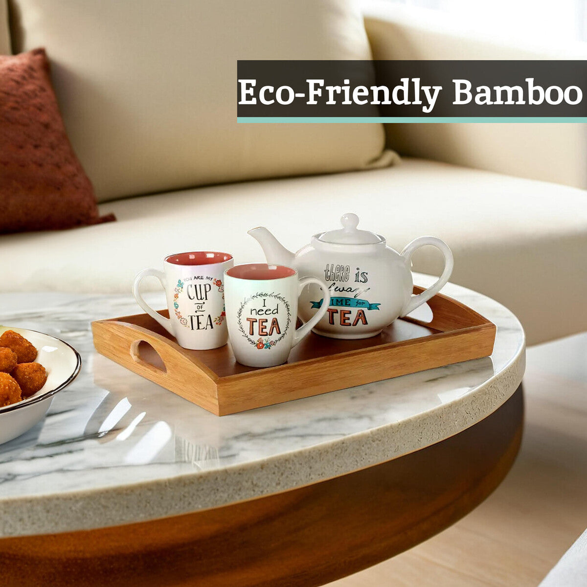 Aleki Bamboo Serving Tray With Handles