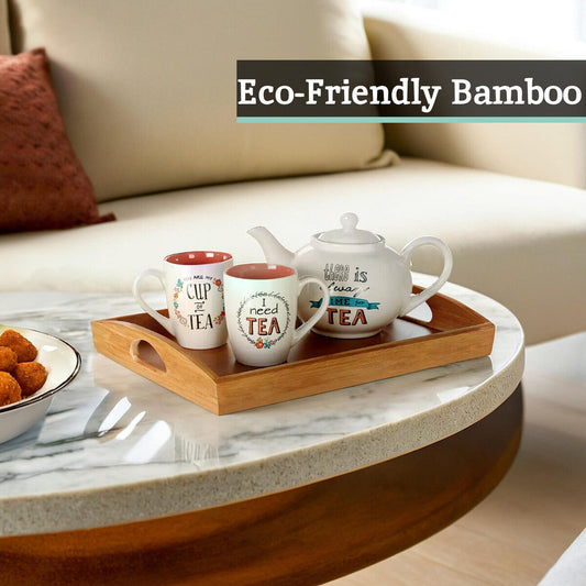 Aleki Bamboo Serving Tray With Handles