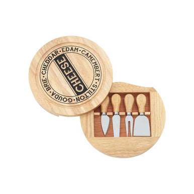 Soka Rubberwood 4pc Cheese Knife Set Wit