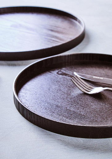 Large Black Fir Wood Tray | Bessan