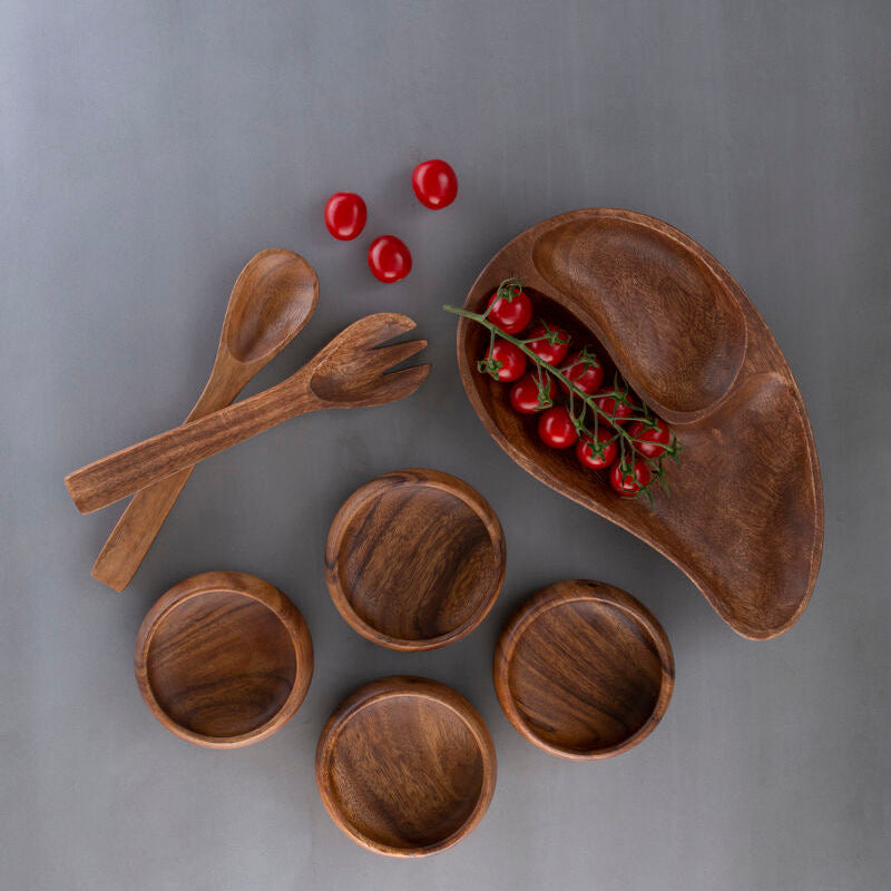 Acacia Two Section Bean Shaped Dish | Kora