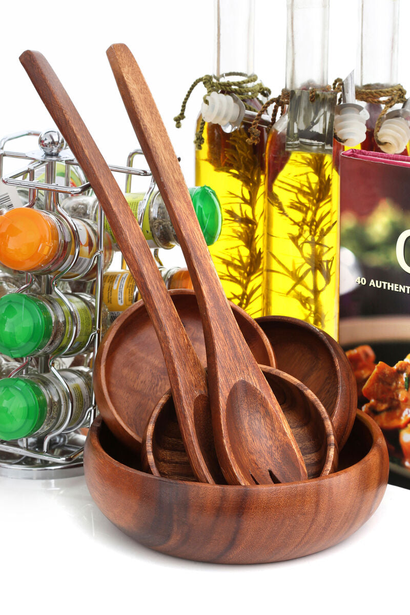 Kora Acacia 7 Piece Salad Serving Set