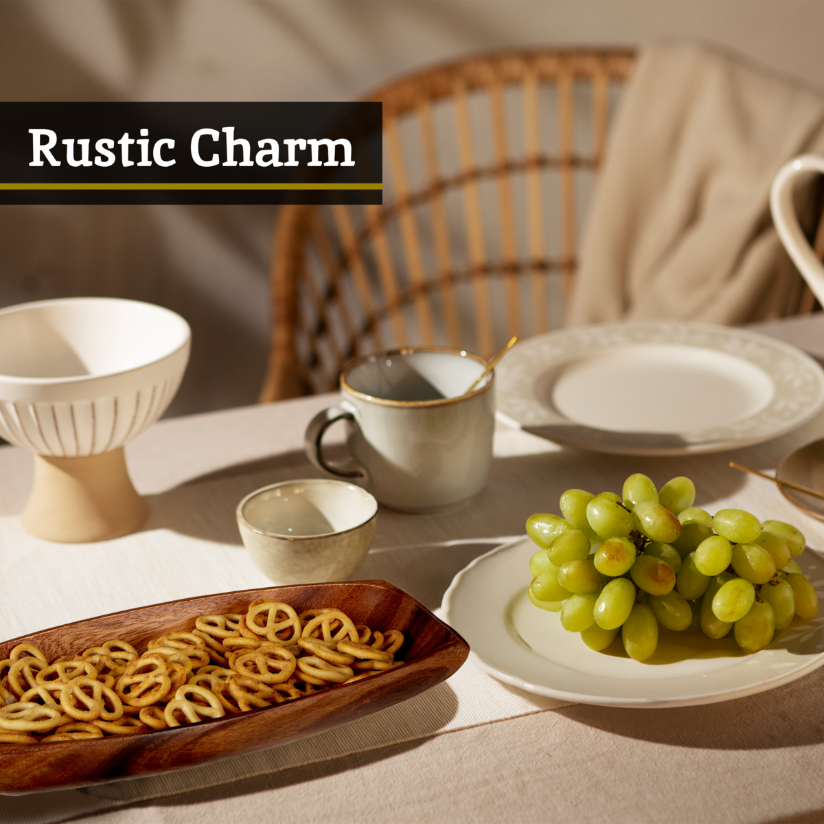 Kora Small Oblong Platter Dish In Acacia Wood