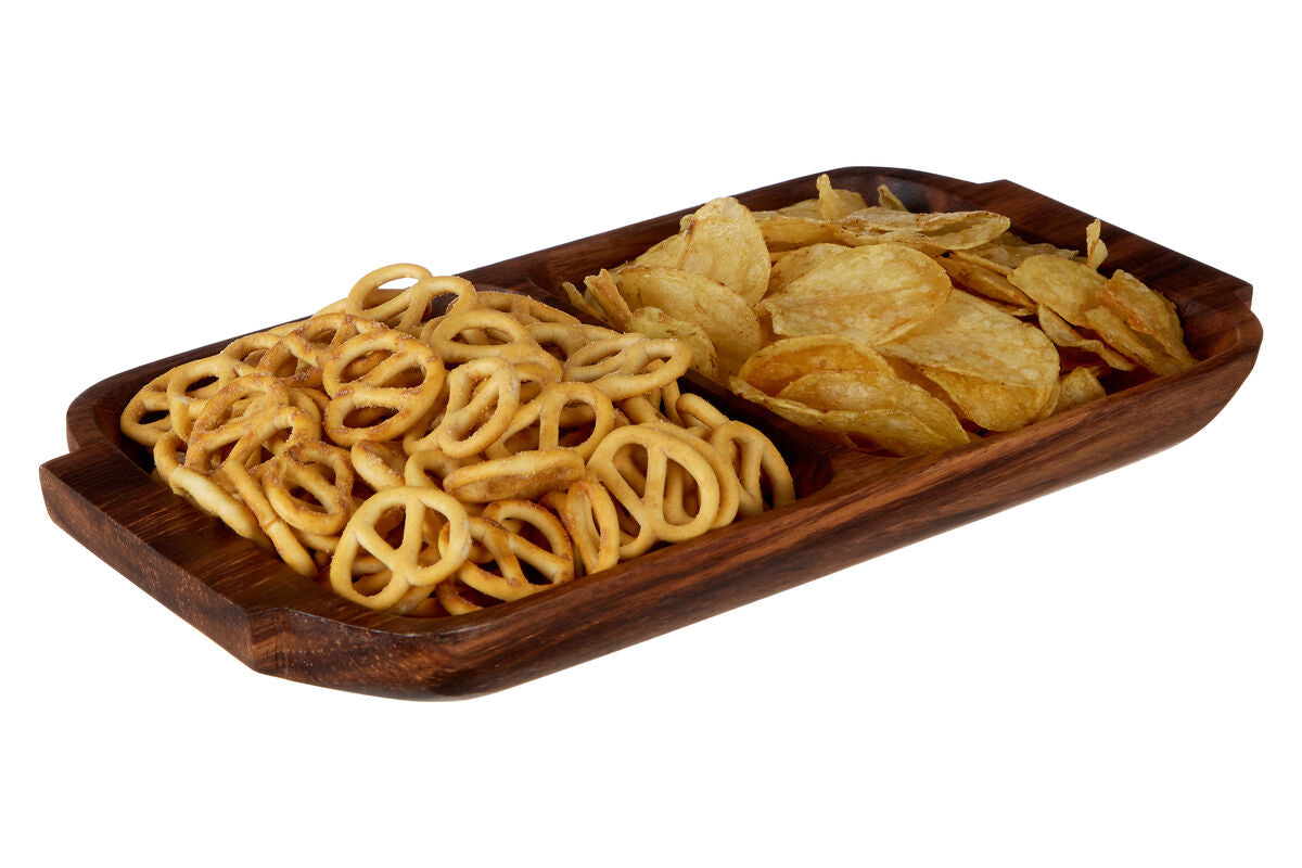 Kora Acacia Two Section Serving Dish With Handles