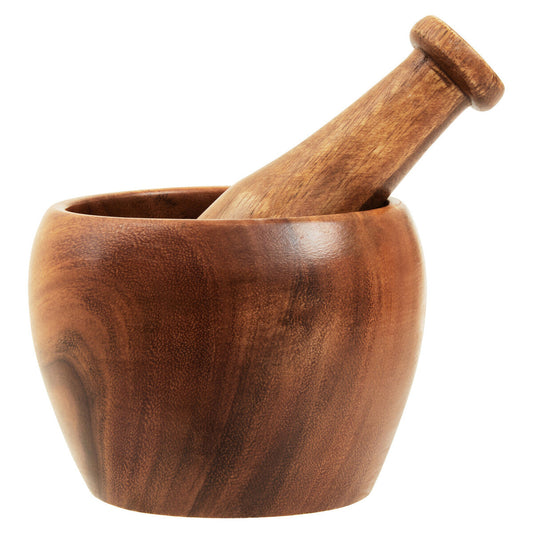 Kora Acacia Wood Tapered Mortar and Pestle