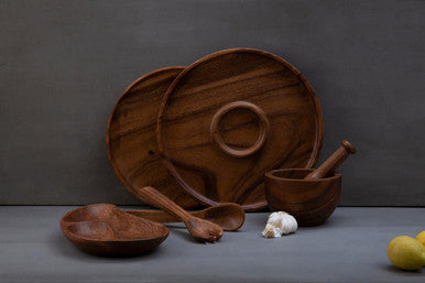 Kora Tapered Mortar and Pestle in Acacia Wood