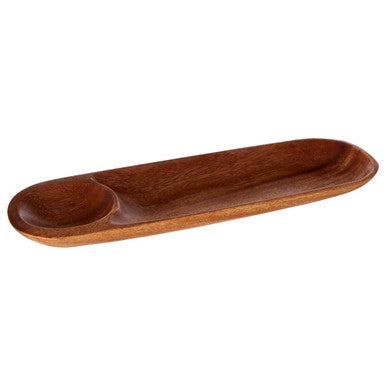 Kora Acacia Wood Oval Chip And Dip Tray