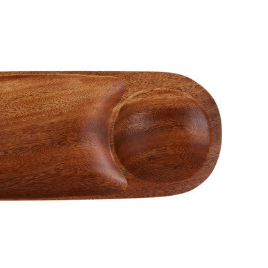 Kora Acacia Wood Oval Chip And Dip Tray