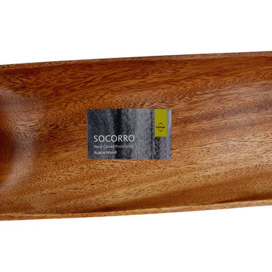 Kora Acacia Wood Oval Chip And Dip Tray