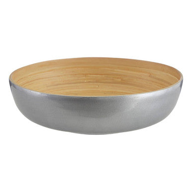 Silver Salad Bowl with Raised Edges | Kyoto