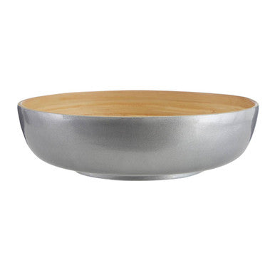 Silver Salad Bowl with Raised Edges | Kyoto