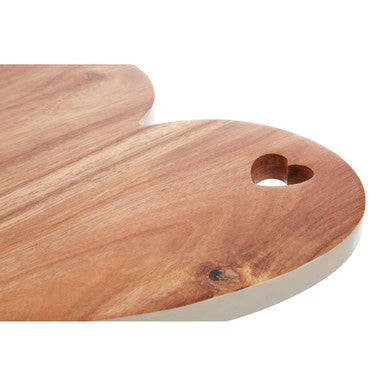 Socorro Acacia Heart Chopping And Serving Board With White Edge