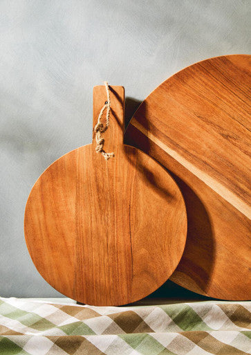 Socorro Acacia Wood Large Round Chopping And Serving Board Natural Finish