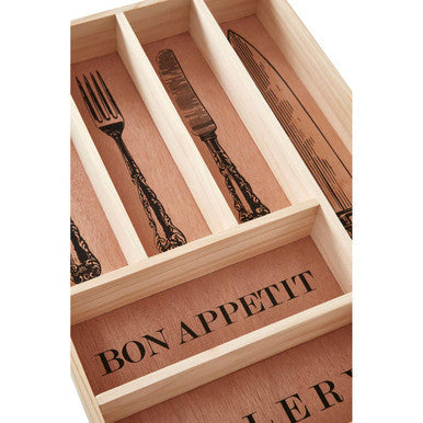 Bessan Wooden Vintage Design Cutlery Tray