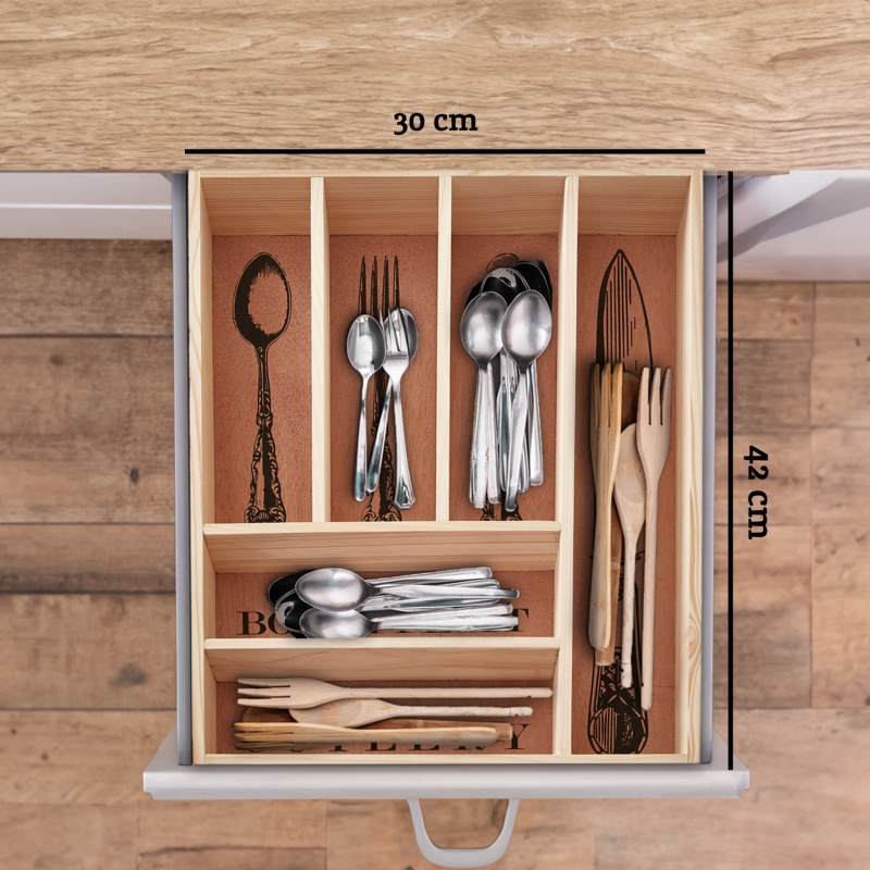 Bessan Wooden Vintage Design Cutlery Tray