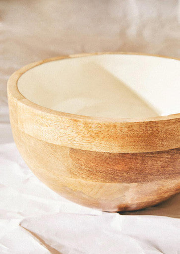 Kara Mango Wood Round Serving Bowl