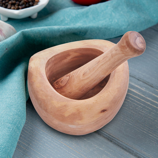 Kora Olive Wood Mortar And Pestle