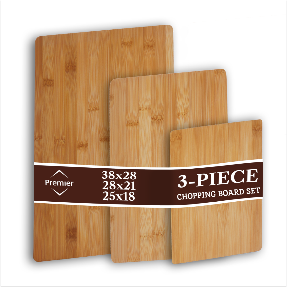 Aleki Set Of Three Bamboo Chopping and Serving Boards
