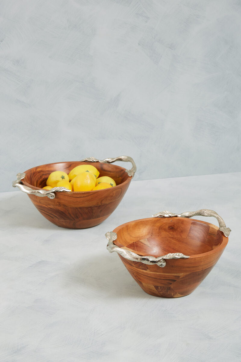 Vine  Acacia Wood Large Round Bowl