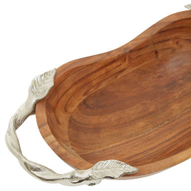 Vine Acacia Wood Large Oval Bowl