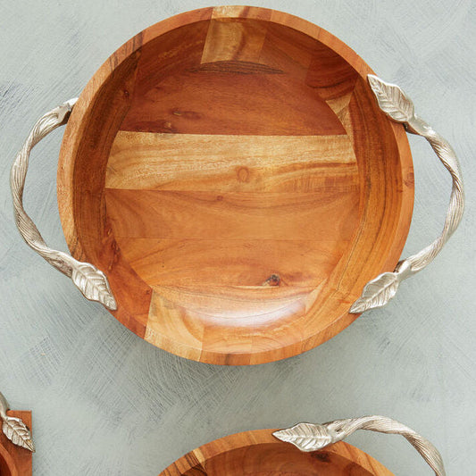 Vine Acacia Wood Serving Bowl