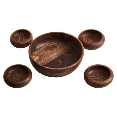 Rosi 5 Piece Sheesham Wood Salad Bowl Set