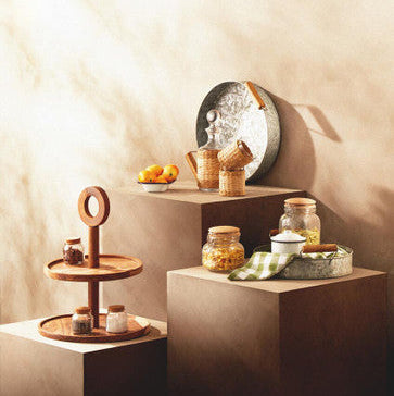 Kora Sheesham Wood Two Tier Cake Stand