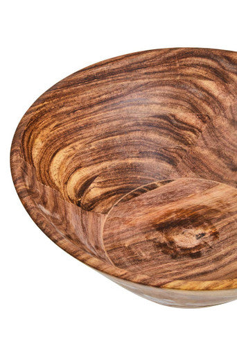 Large Round Sheesham Wood Tapered Salad Bowl | Rosi