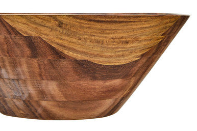 Large Round Sheesham Wood Tapered Salad Bowl | Rosi