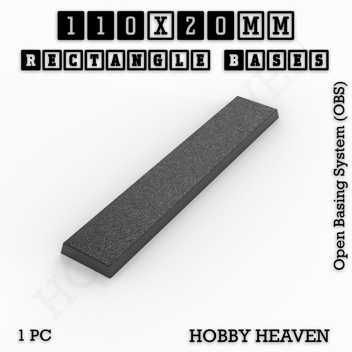 Rectangle Bases Medium Sizes - 75x30mm to 125x40mm and up to 100x90mm Wide - 3D Print Tabletop Games