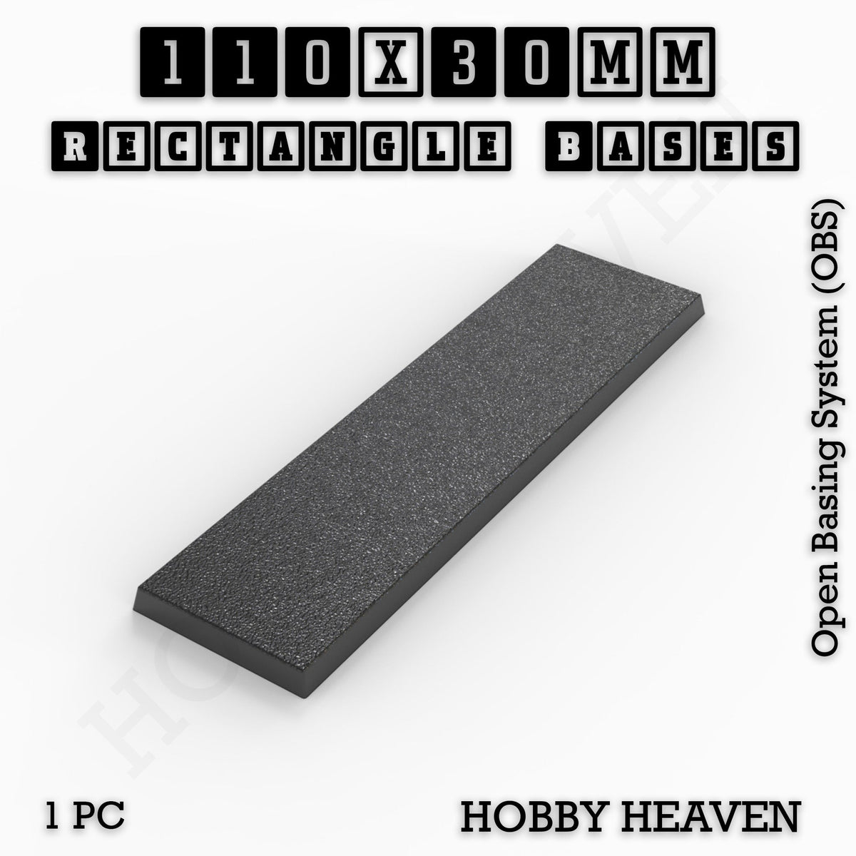 Rectangle Bases Medium Sizes - 75x30mm to 125x40mm and up to 100x90mm Wide - 3D Print Tabletop Games