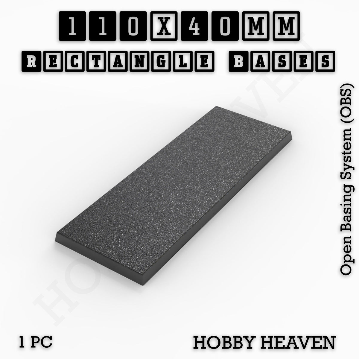 Rectangle Bases Medium Sizes - 75x30mm to 125x40mm and up to 100x90mm Wide - 3D Print Tabletop Games