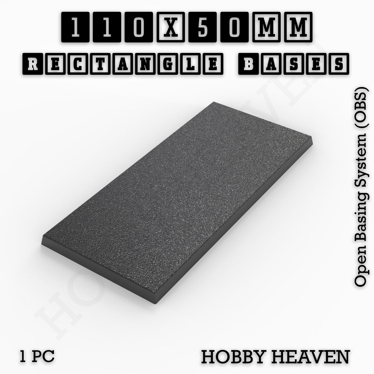 Rectangle Bases Medium Sizes - 75x30mm to 125x40mm and up to 100x90mm Wide - 3D Print Tabletop Games