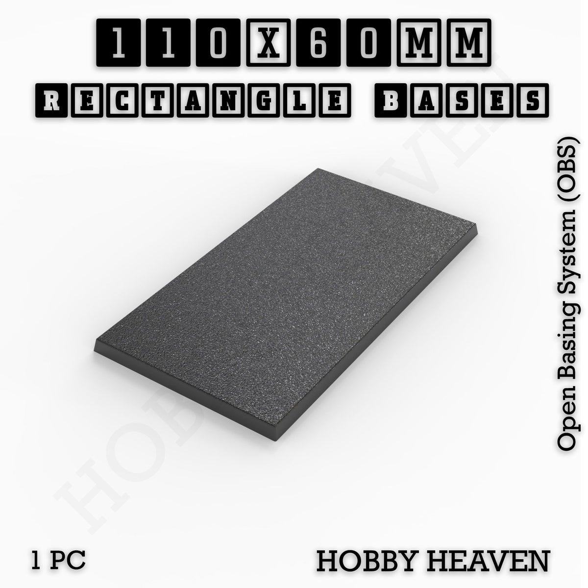 Rectangle Bases Medium Sizes - 75x30mm to 125x40mm and up to 100x90mm Wide - 3D Print Tabletop Games