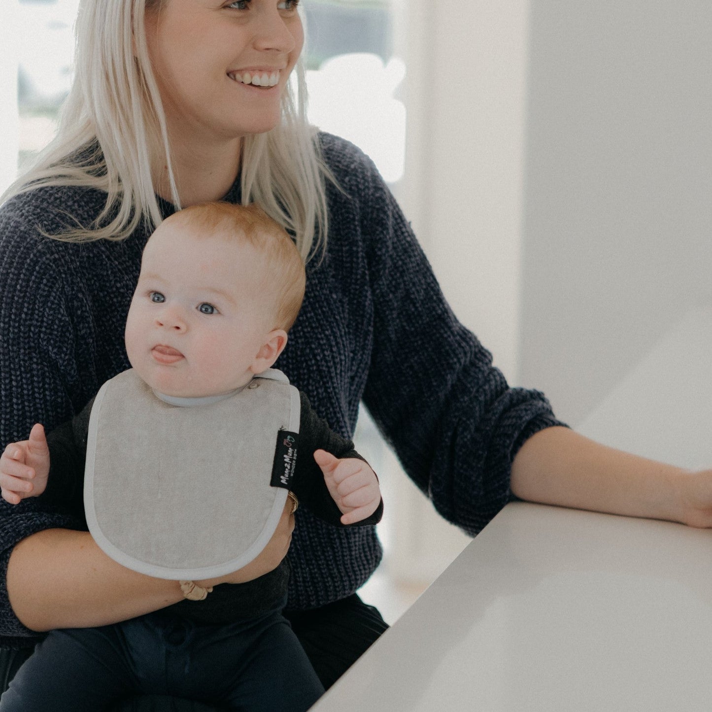 Mum 2 Mum Infant Wonder Bib - Mushroom Grey/Brown