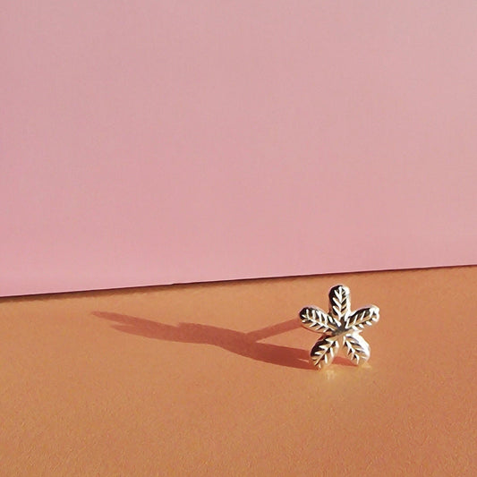 Flower Petal Sterling Silver Stud Earrings
