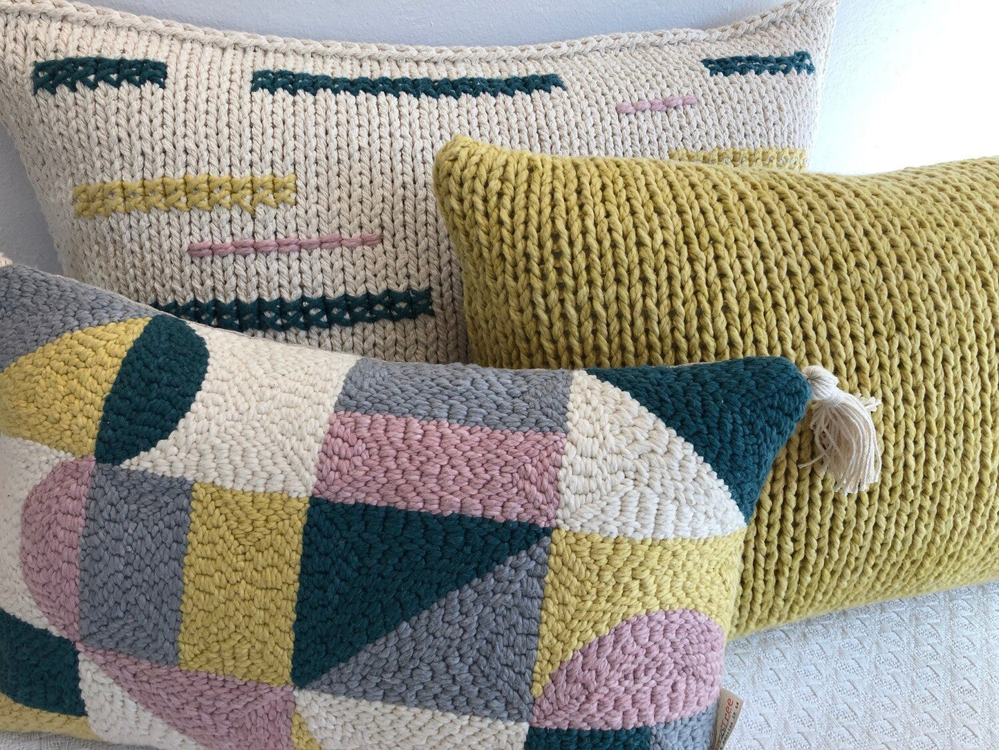 Punch Needle Cushion Cover - Geometric Pattern 1