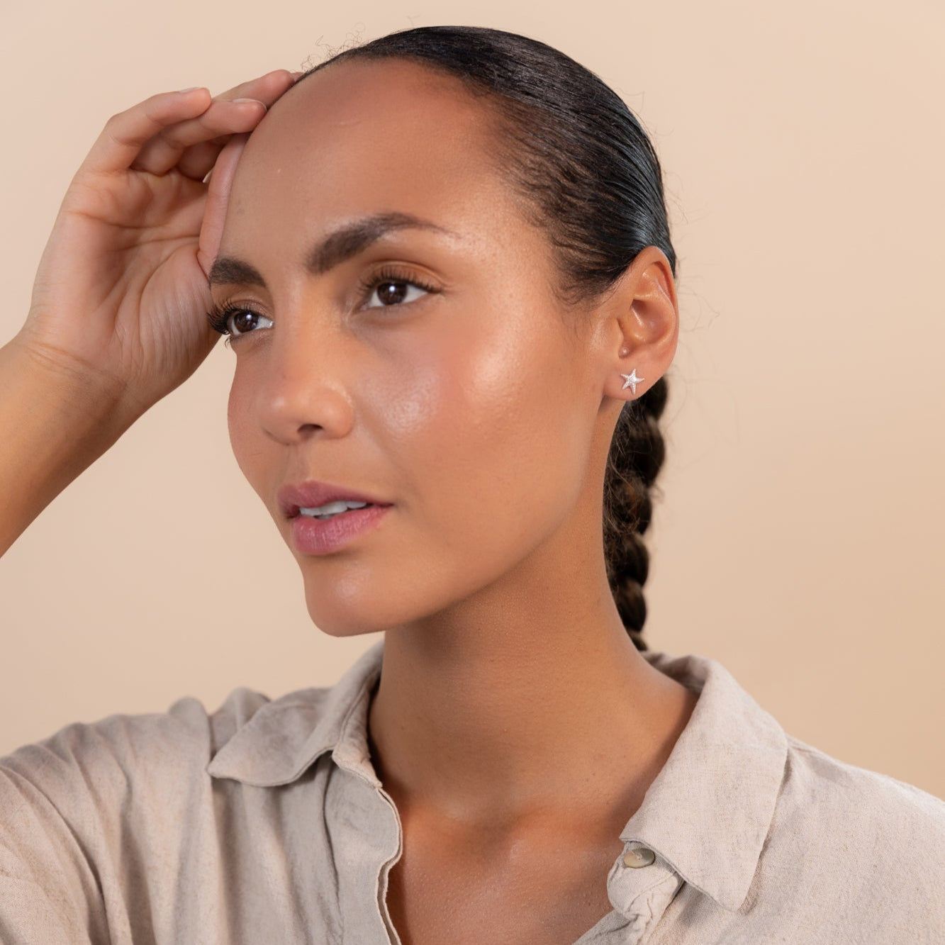 Silver Starfish Stud