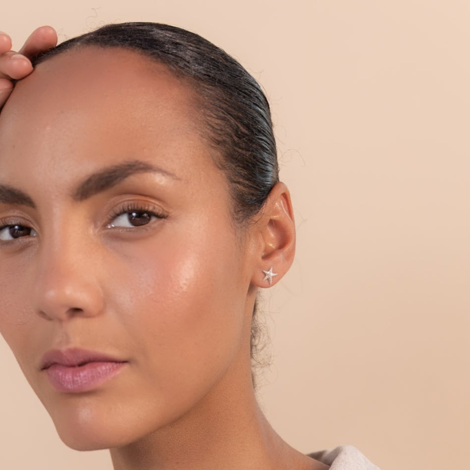 Silver Starfish Stud