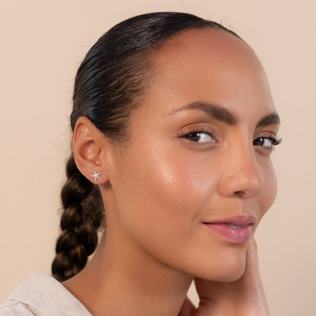 Silver Starfish Stud