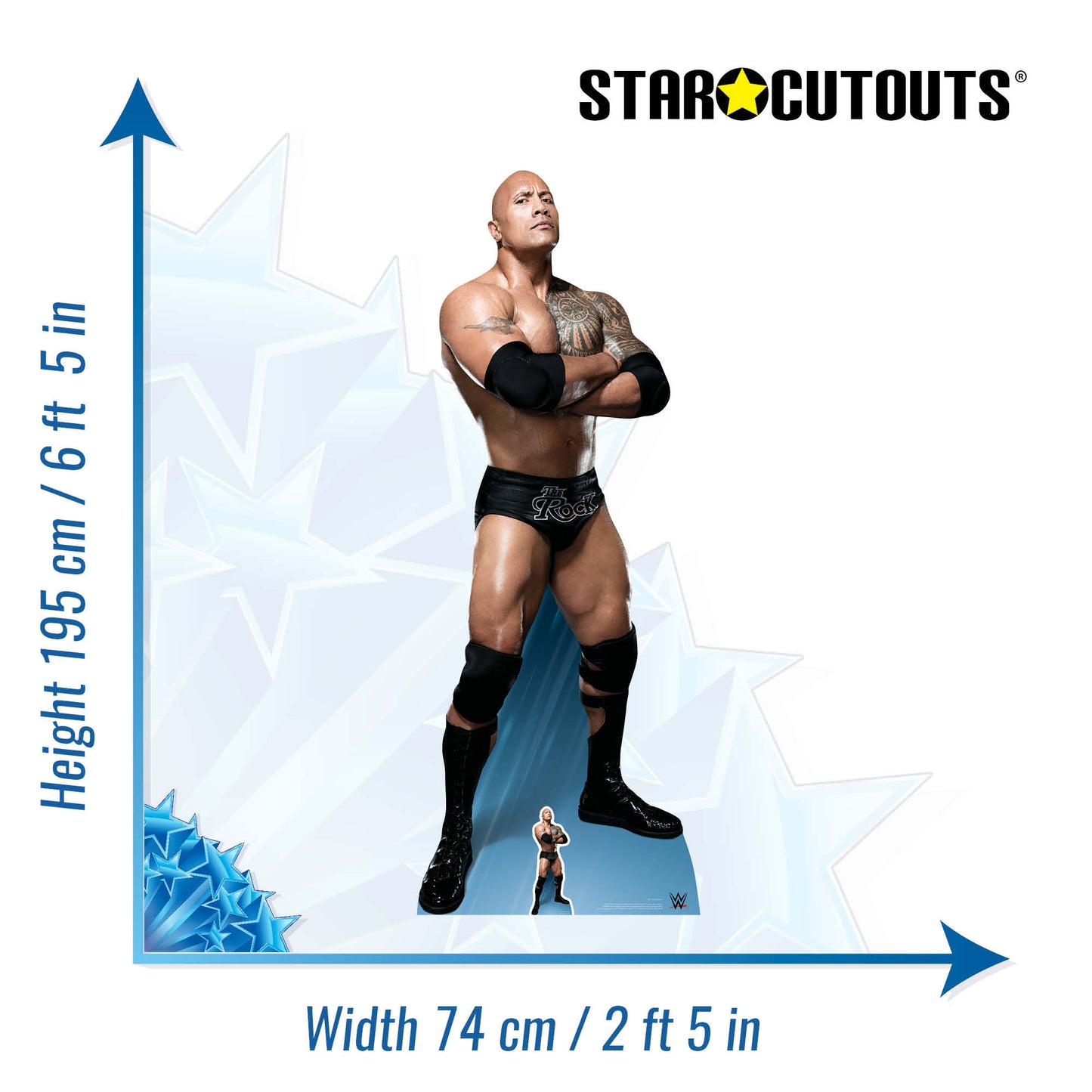SC1132 The Rock Dwayne Johnson Cardboard Cut Out Height 195cm